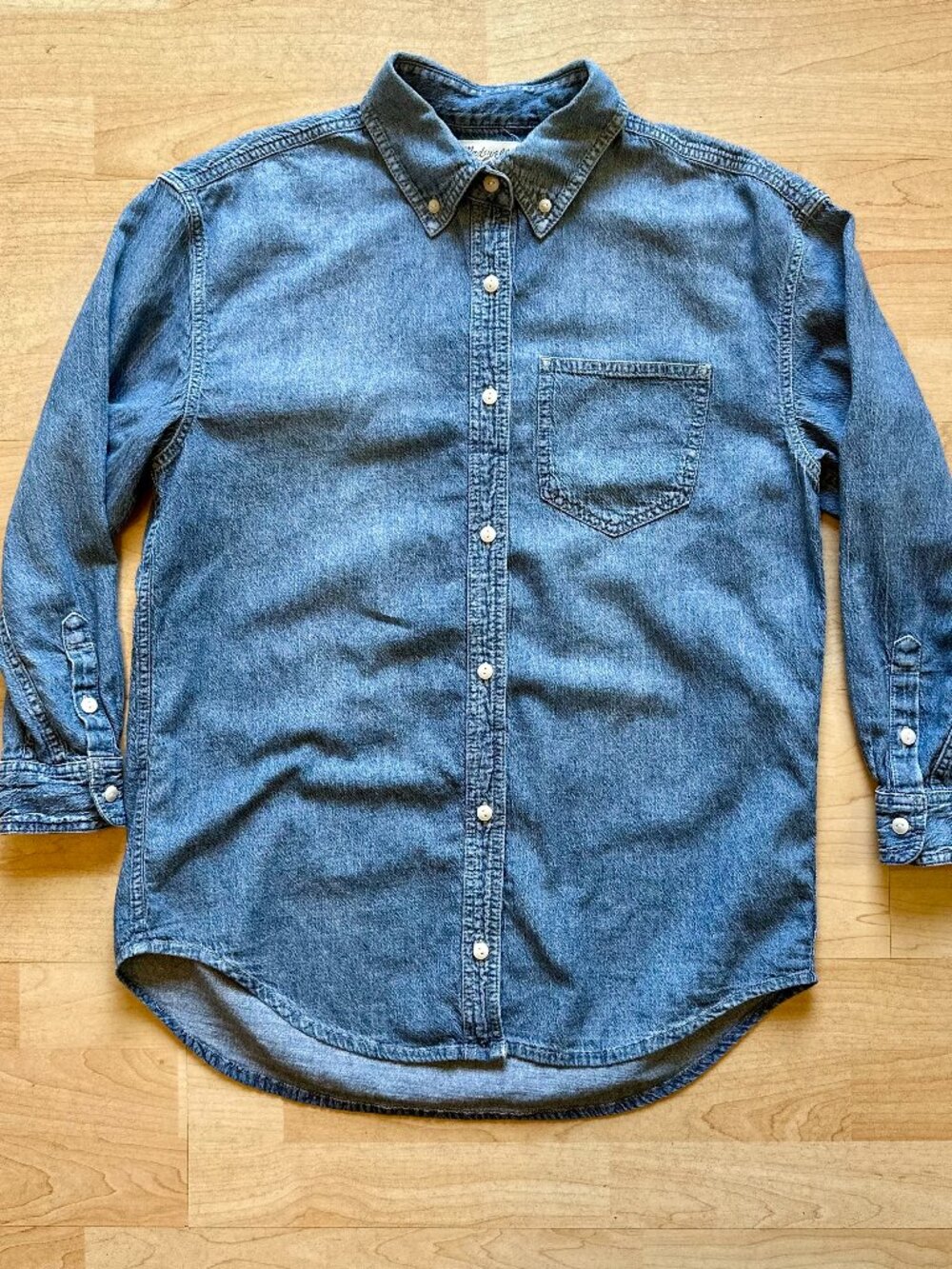 Madewell Denim Button-Down Collar Oversized Shirt in Cranover Wash XXS
